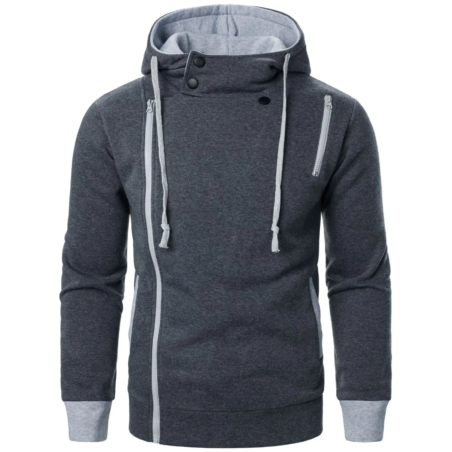 New Men Sweatshirts Jackets Korean Style Daily Casual Sportwear Simple Side Zipper Hooded Tracksuits Youth Hoodies Outerwear