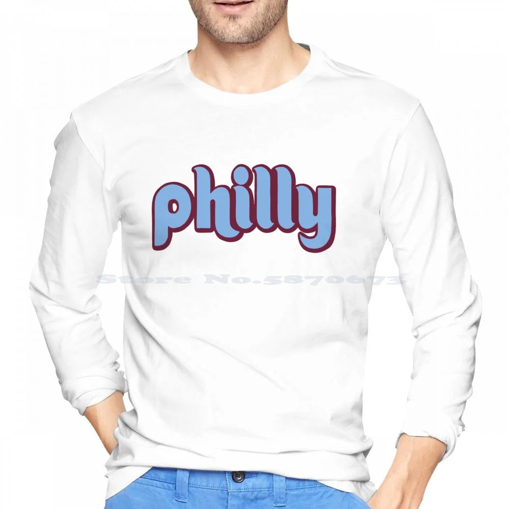 Philly Retro T Shirt 100% Cotton Tee Retro Philly Flyers Eagles History Die Hard Fans Philadelphia City Pennsylvania Blue