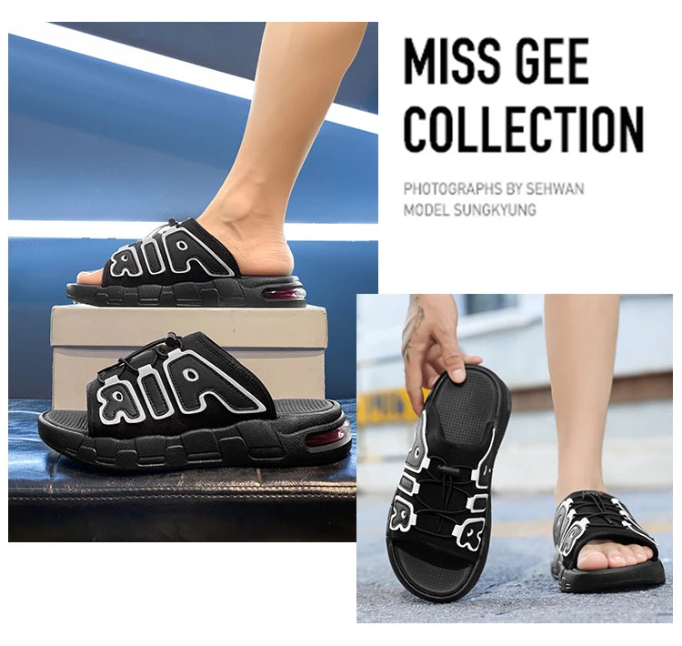 Slippers Men Air Cushion Design Slide Man Summer New PVC Soft Non-slip Men's Sports Slippers for Men Flip Flops Chanclas Hombre