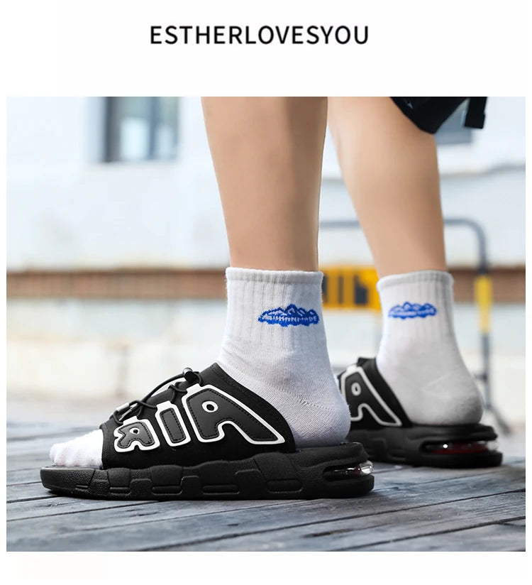 Slippers Men Air Cushion Design Slide Man Summer New PVC Soft Non-slip Men's Sports Slippers for Men Flip Flops Chanclas Hombre