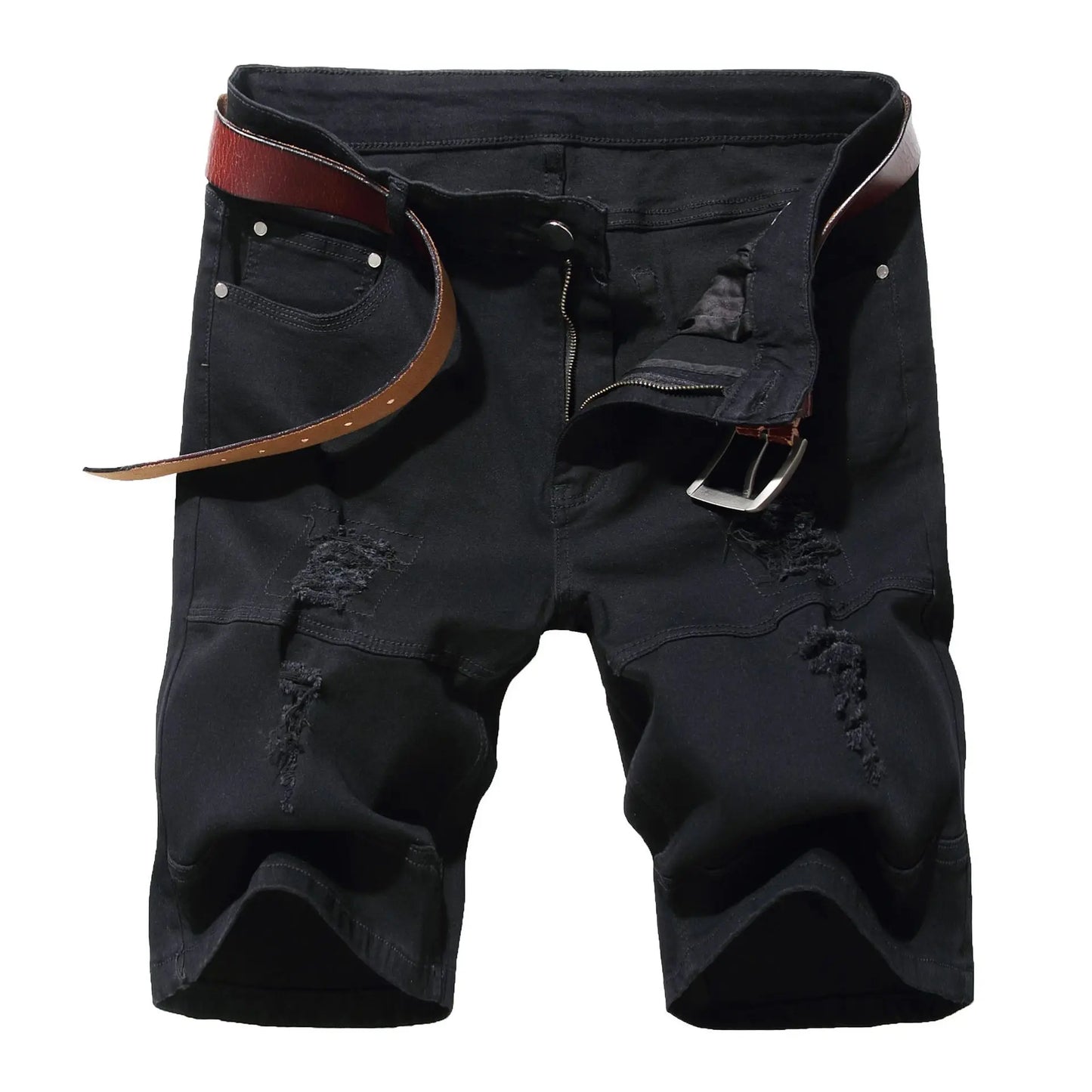 Two Colors Spliced Into Jeans Men's Fashion Casual Trousers and Shorts Red Green Yellow Denim Pants 28-38