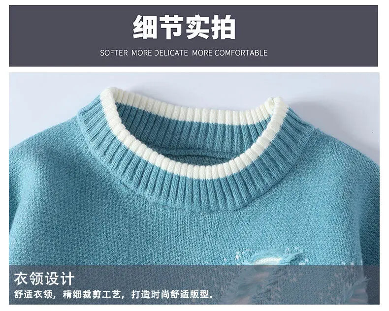 2025 Autumn Men Casual Sweater Tassels Patchwok Cute Couple Sweaters Round Neck Long Sleeve Male Knitted Harajuku Pullover