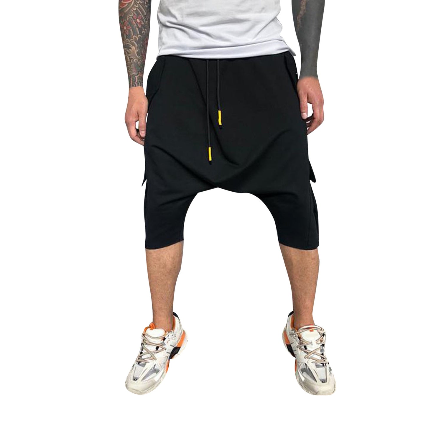 Casual Sweatpants For Men Hip Hop Trend In Europe America Loose Solid Street Sports Harlan Cropped Trousers Men'S Clothing