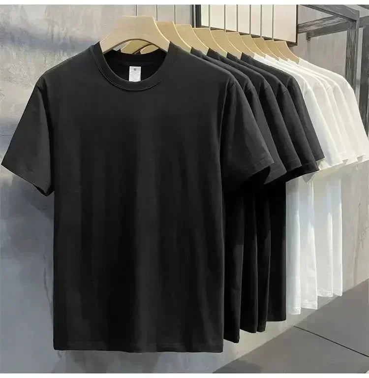 New Summer Pure Cotton Men's GASP Training Fitness Fitness Breathable Large Size Sports Loose Short Sleeves