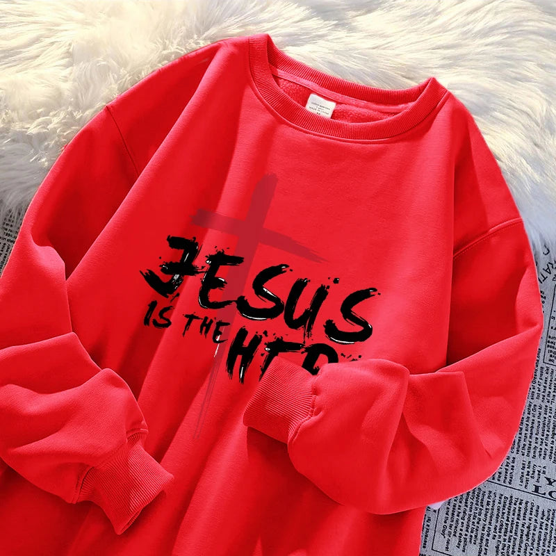 Jesus Is The Hero Sweatshirt Women Fashion Fleece Hoodies Autumn Fleece Hoodie Casual Oversize Clothing Male