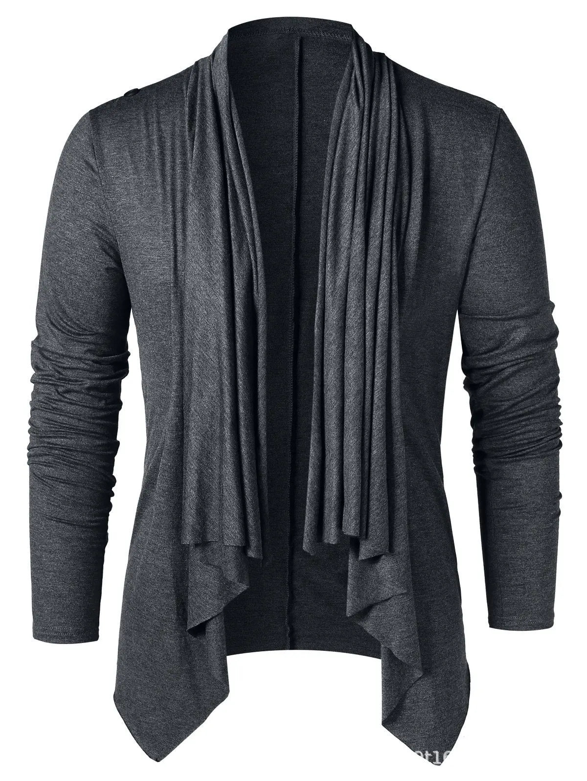 Medieval Men Asymmetrical Overlap Cardigan Casual Knitted Long Sleeve Sweater Shawl Collar Open Front Tops Men Vintage Sweaters