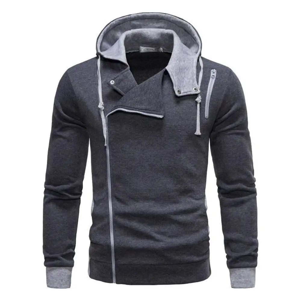 New Men Sweatshirts Jackets Korean Style Daily Casual Sportwear Simple Side Zipper Hooded Tracksuits Youth Hoodies Outerwear