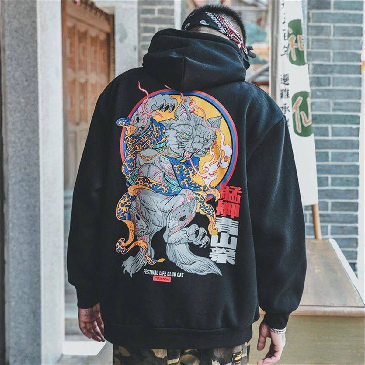Fashion Men Hip Hop Hoodies Japanese Casual Sweatshirts Streetwear Men Women Loose Pullover Hapan Harajuku Devil Hoodie Male