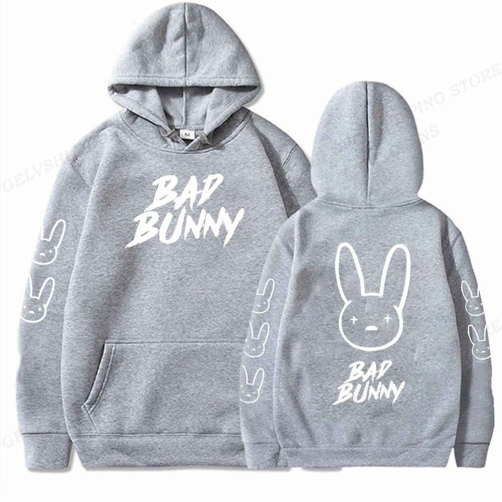 Bad Bunny Hoodie Men Fashion Hoodie Women Sweats Men's Hoodies Hip Hop Rabbit Sweatshirt Boy Coats  Men's Clothing Rapper