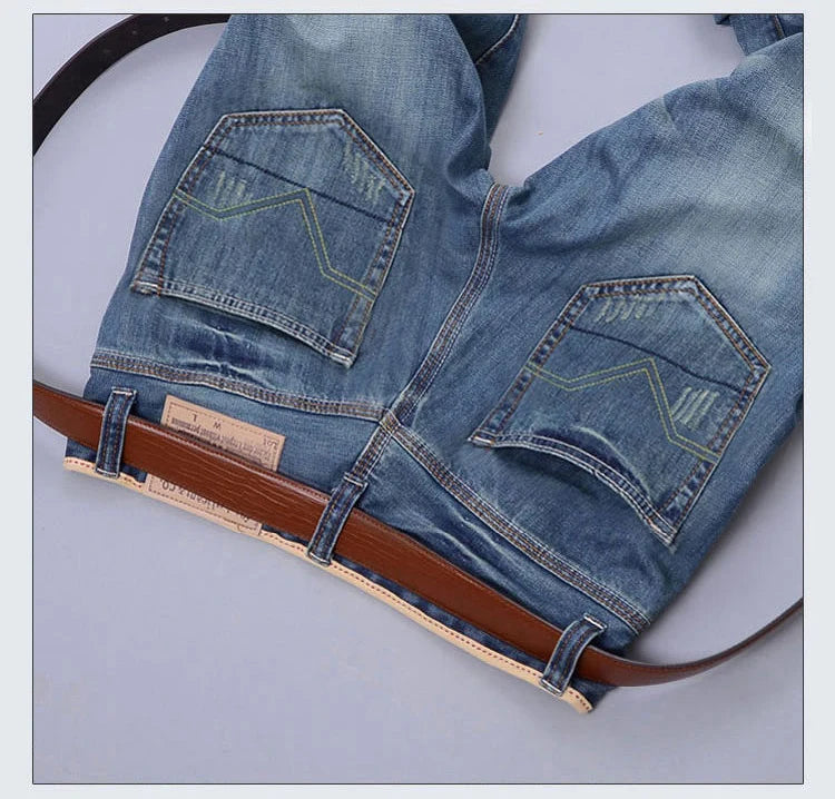 New Men's Spring Autumn Jeans Classic Male Skinny Straight Stretch Brand Denim Pants Summer Overalls Slim Fit Trouser Men Jeans