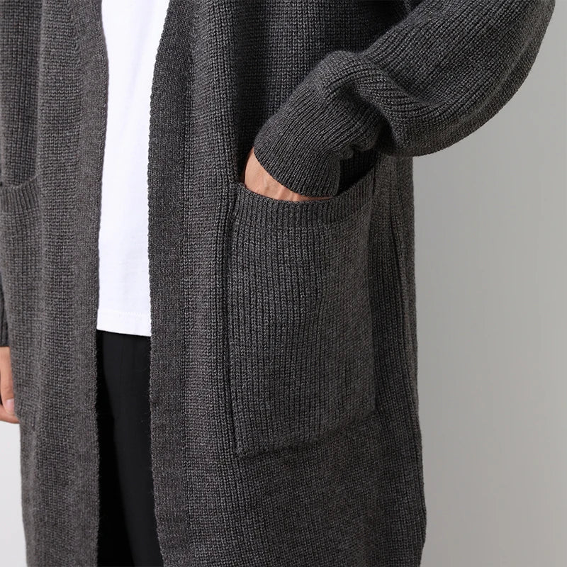 Mens Cardigan Sweater Long Autumn Winter Sweaters Knited Open Front with Deep Pockets Soft Touch 2024 Long Cardigan Coats Men