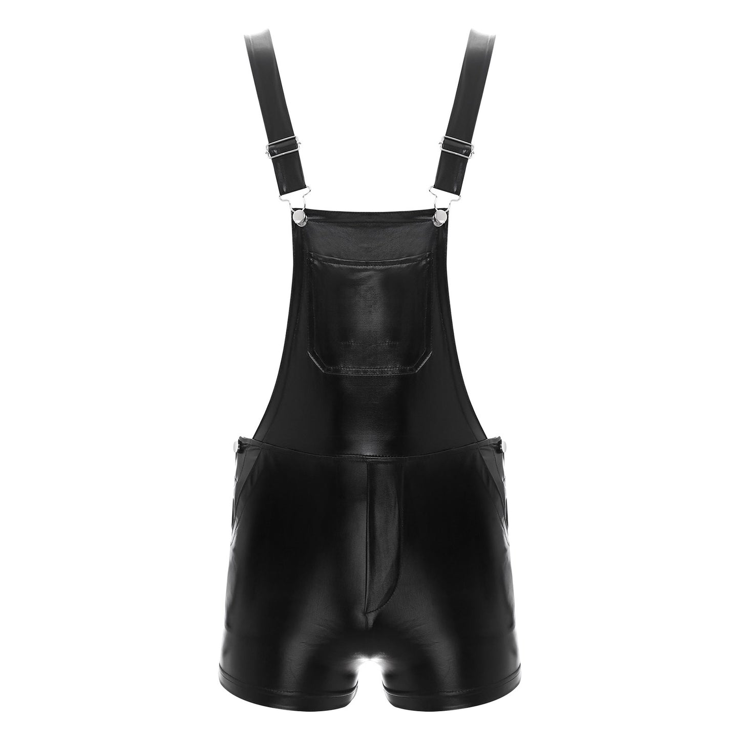 Mens Shiny Metallic Bib Overall Suspender Shorts Jazz Hip Hop Leotard Dance Costumes Shoulder Straps Jumpsuit Suspender Romper