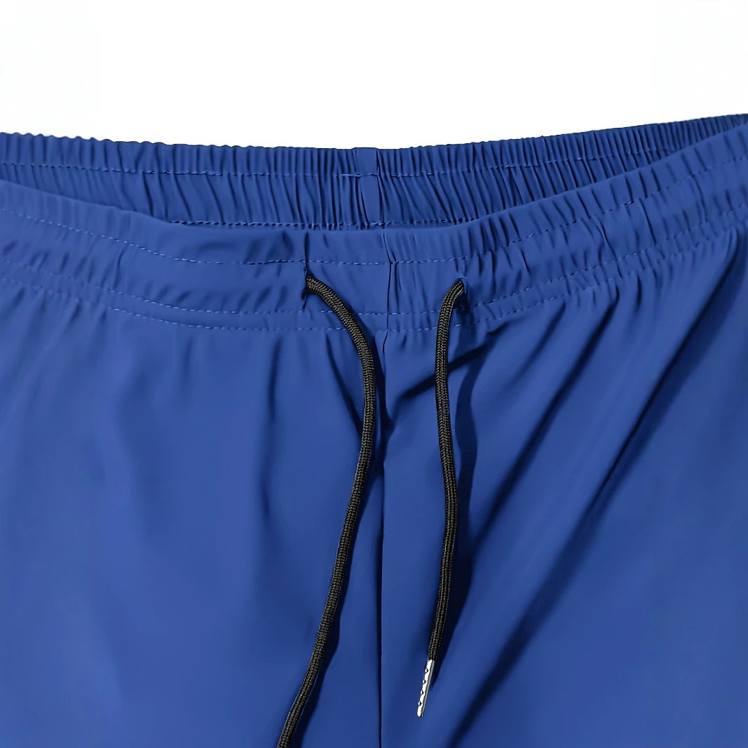 Men's casual pants, ice silk casual pants, sports cropped pants, high stretch, zippered pockets, elastic pants, fashionable casu