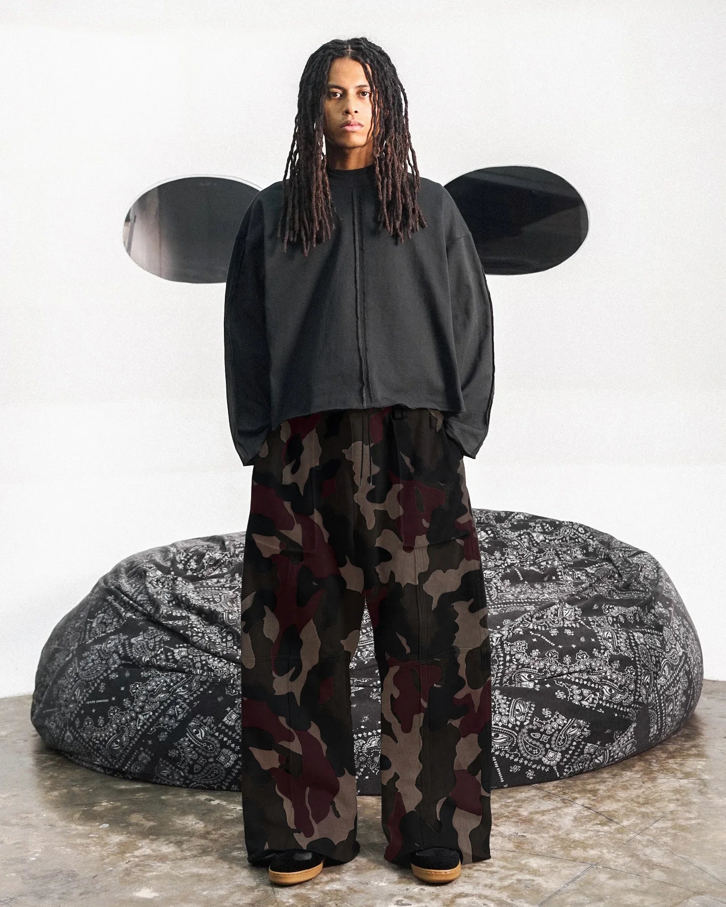 Men's loose long pants with large pockets for casual daily running, fitness and sports, camouflage pants, trendy men's long pant