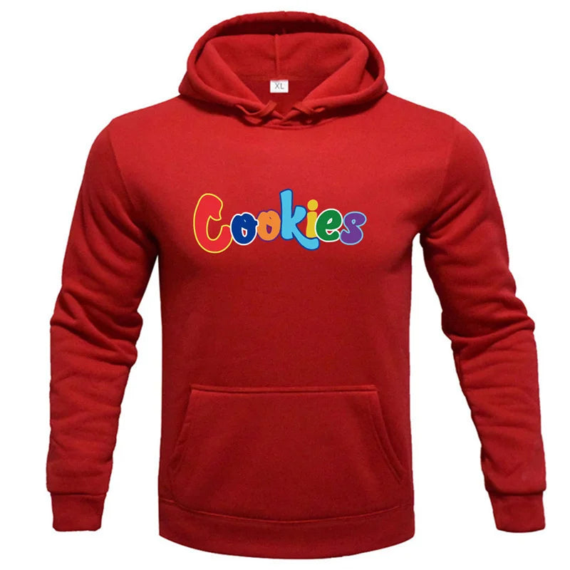 2024 New Fashion Hoody Trend Brand Funny Cookies Printed Men's Hoodies Sweatshirts Hip Hop Streetwear Plus Fleece Pullover