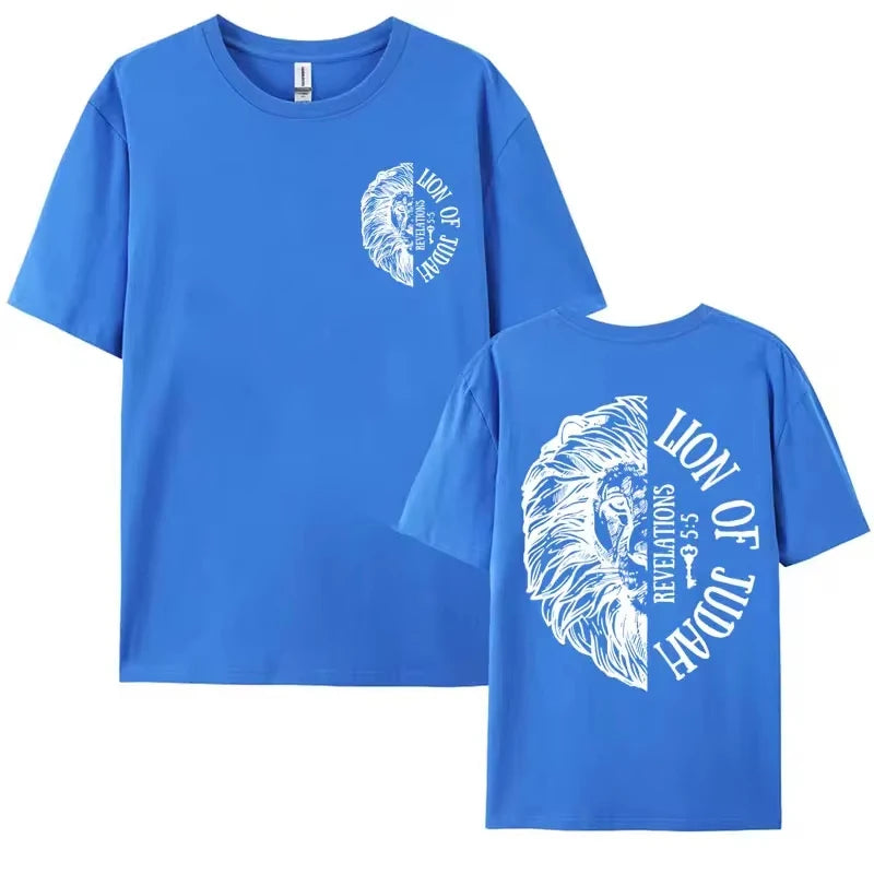 Lion of Judah Catholic Tshirt Jesus Loves You Aesthetic Christian Apparel Tops Men Women's Summer Fashion Casual Oversized Tees