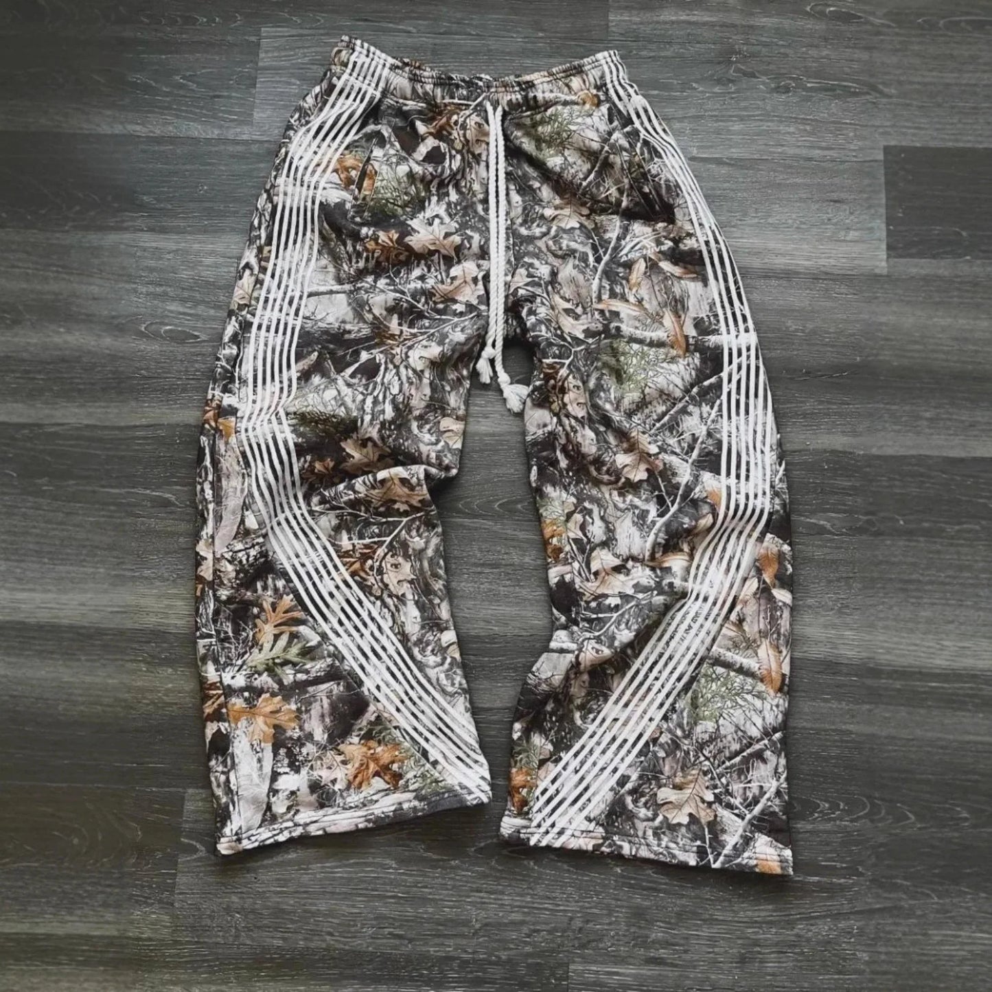Embroidered Gray Slacks With Camouflage Features For Men's Women's Advanced Jogging Drawstring Sweatpants