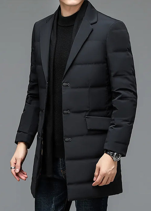 High Quality Fashion Winter New Suit Collar Down Jacket Men Remove Fashion Scarf 90 White Duck Down Warm Men's Coat   M-4XL