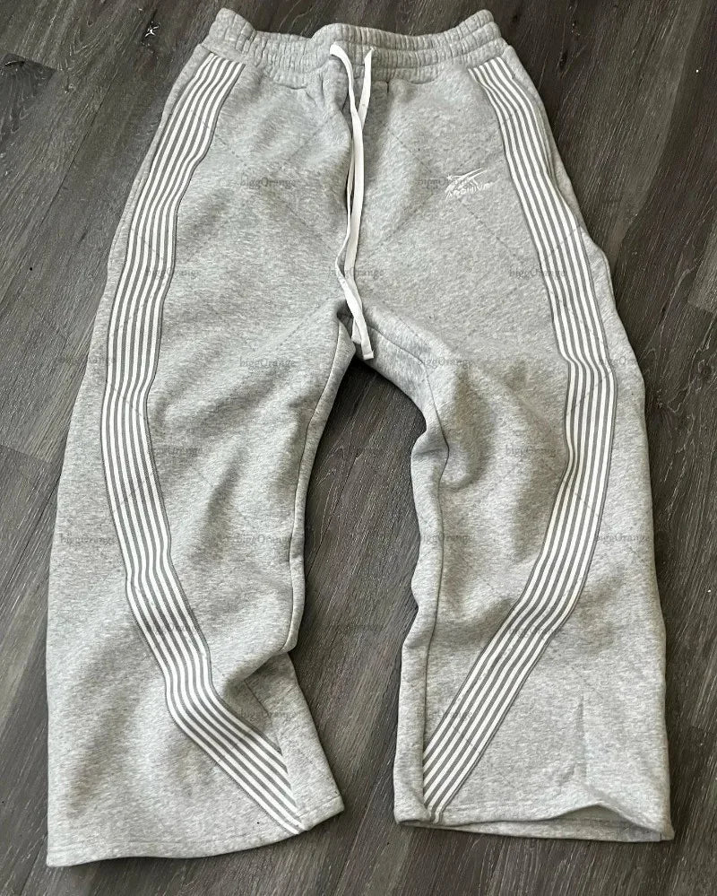 Embroidered Gray Slacks With Camouflage Features For Men's Women's Advanced Jogging Drawstring Sweatpants