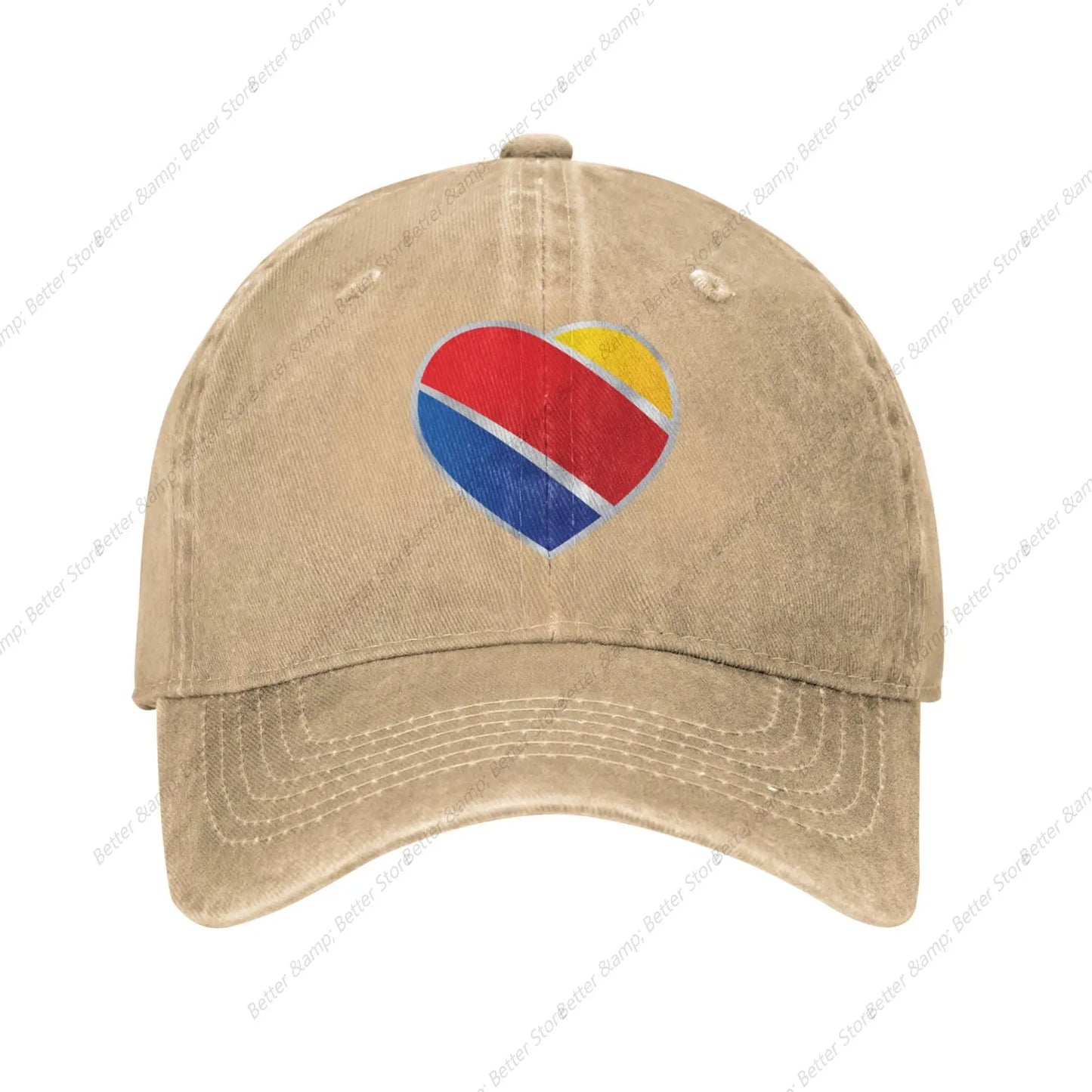 Men's & Women's Cool Unique Print with Southwest Airlines Logo Adjustable Denim Cap