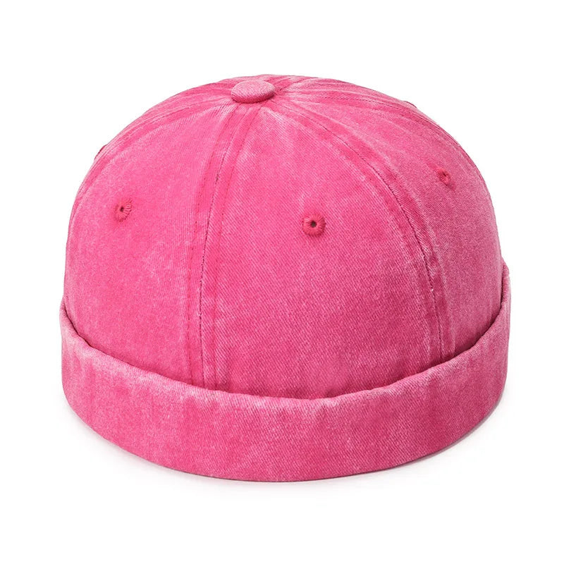 Fashion Denim Docker Cap Brimless Hat Solid Skullcap Solid Color Sailor Cap Beanie Hats Men Women Bucket Cap Adjustable Dad Hat