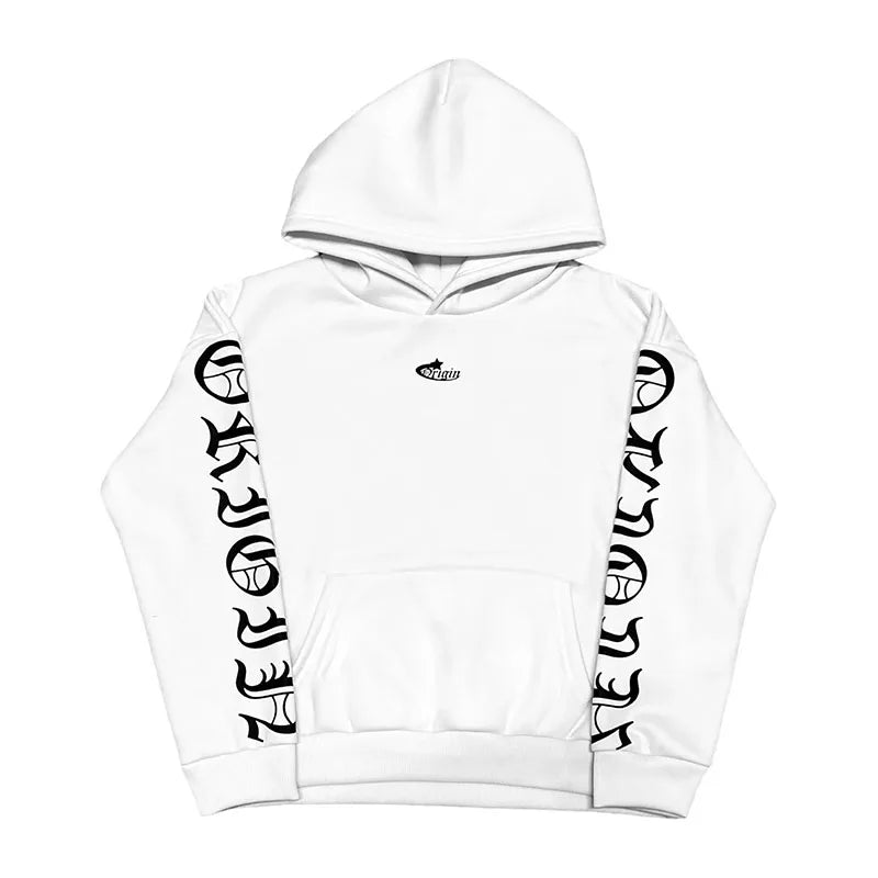 Trendy Brand Letter Embroidered Jacket Men Y2k High Street Fashion Two piece Hoodie Harajuku Retro Oversized Sweatshirt Women