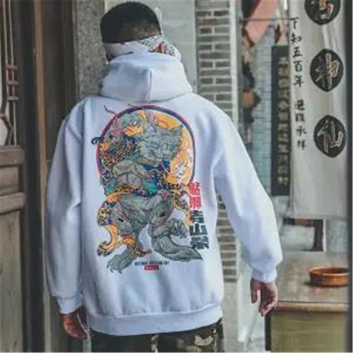 Fashion Men Hip Hop Hoodies Japanese Casual Sweatshirts Streetwear Men Women Loose Pullover Hapan Harajuku Devil Hoodie Male