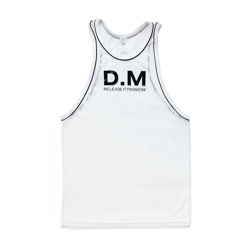 Ropa Hombre Tank Top Men Gym Shirt Mesh Breathable Roupas Masculinas Summer Loose Fitness Debardeur Hommes Bodybuilding Simple