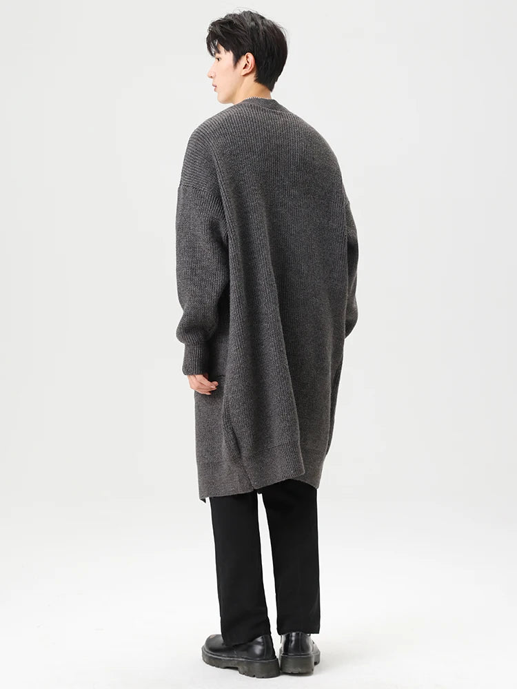Mens Cardigan Sweater Long Autumn Winter Sweaters Knited Open Front with Deep Pockets Soft Touch 2024 Long Cardigan Coats Men