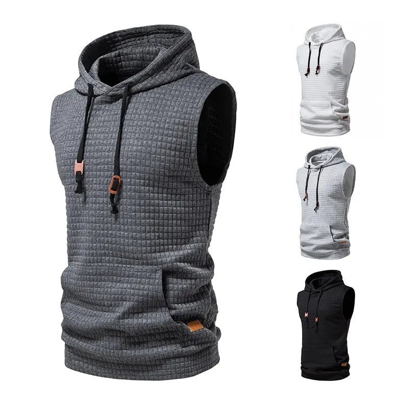 New Fashion Zipper Cardigan Sweater Mens Sleeveless Hooded Vest Jacket Plus Size S-4XL Streetwear Vest Hoodies