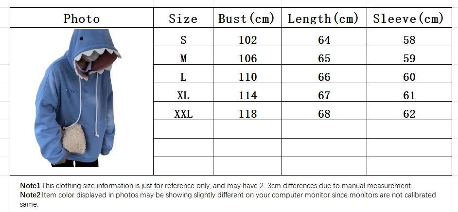 Autumn and Winter New Fun Shark Hat Cute and Bizarre Hoodie 2022 Winter New Plush Loose Student Design Top