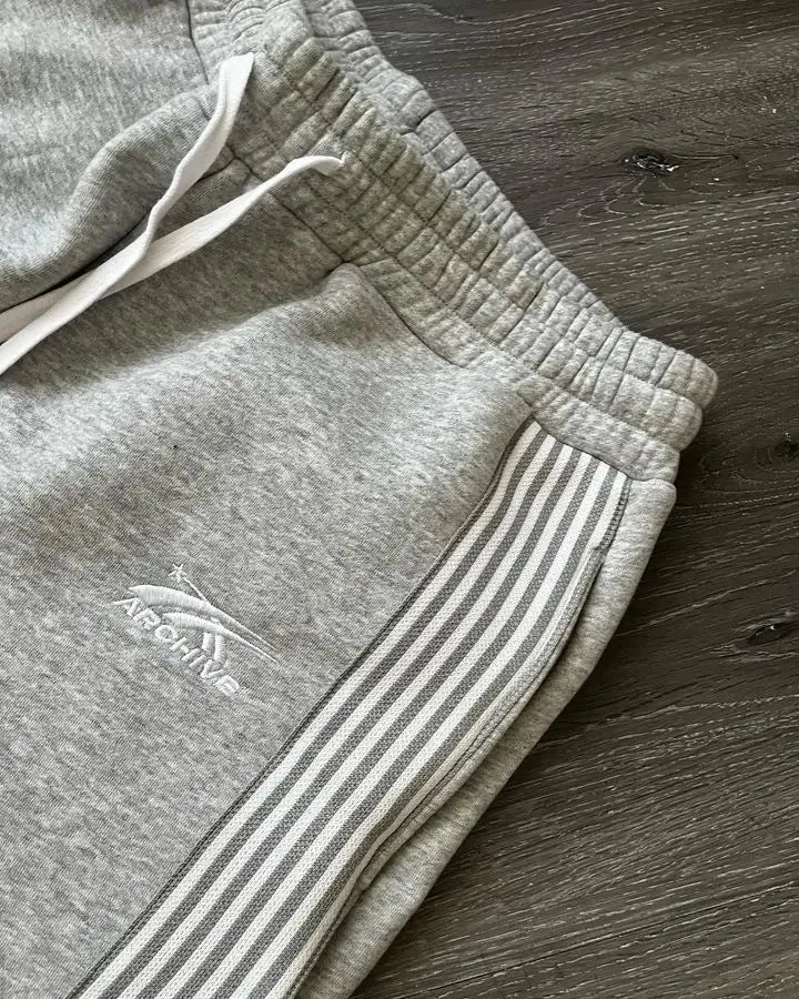 Embroidered Gray Slacks With Camouflage Features For Men's Women's Advanced Jogging Drawstring Sweatpants