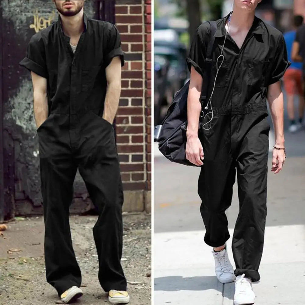 Fashion Men's Ripped Cargo Jumpsuits Ankle Length Letter printing Distressed Dress-up Overalls For Men Jumpsuit Pants