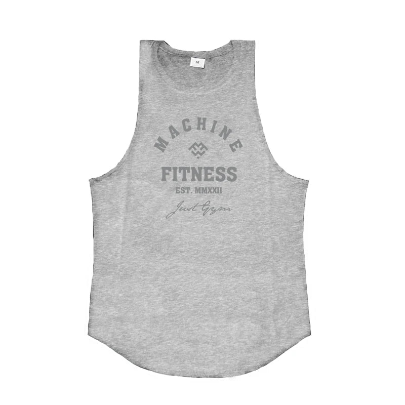 MACHINE FITNESS JUST GYM Bodybuilding Tank Top Mens Workout Vest Cotton Sleeveless shirt Jogger clothing Muscle Stringer Singlet