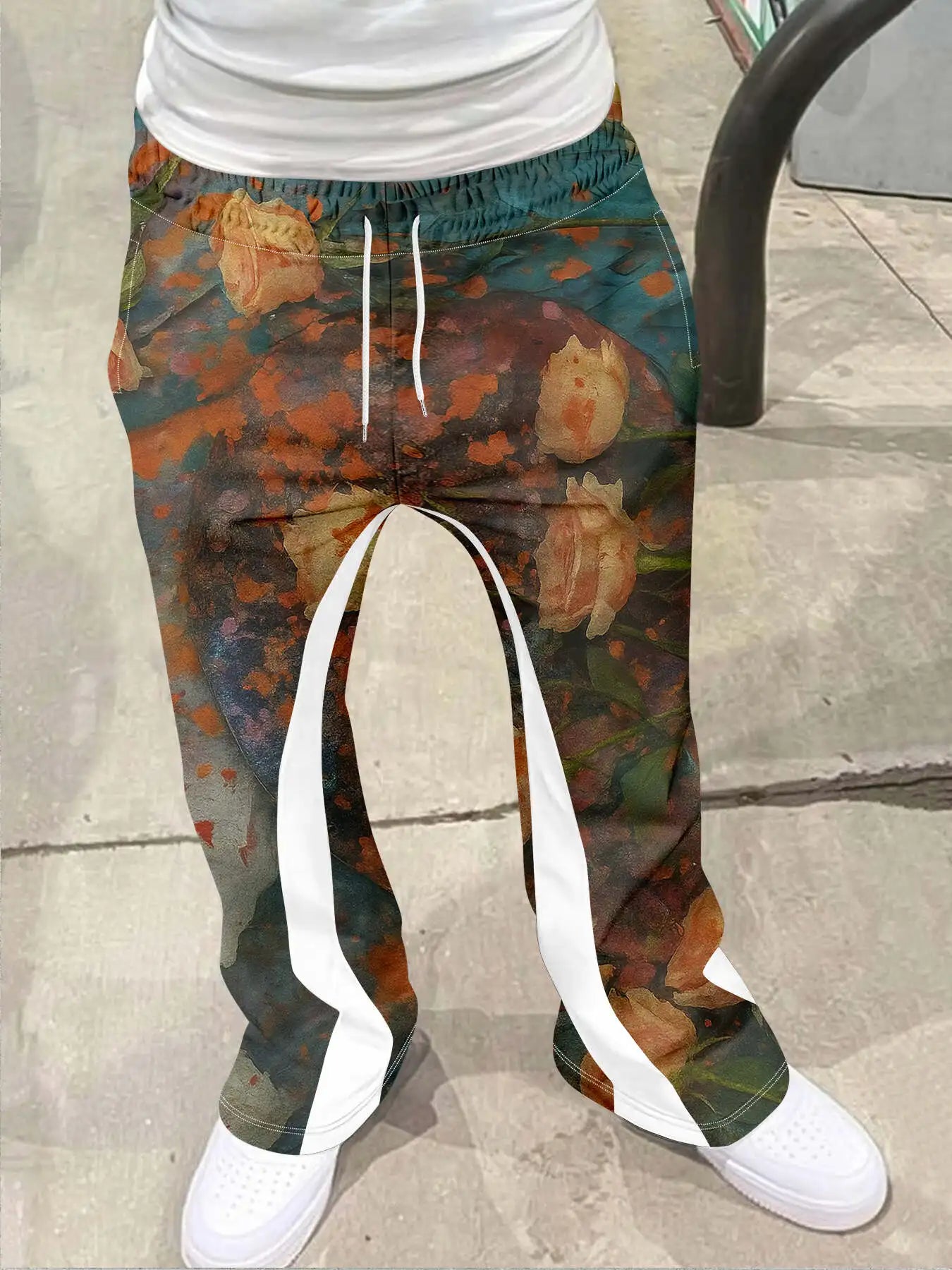 Y2k Flared Pants Men Loose 3D Print Trousers Casual Sweatpants Mid Waist Sporty Female Clothes Streetwear Hip Hop Vintage Pants