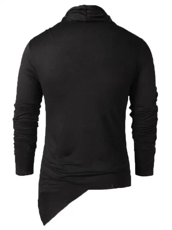 Medieval Men Asymmetrical Overlap Cardigan Casual Knitted Long Sleeve Sweater Shawl Collar Open Front Tops Men Vintage Sweaters
