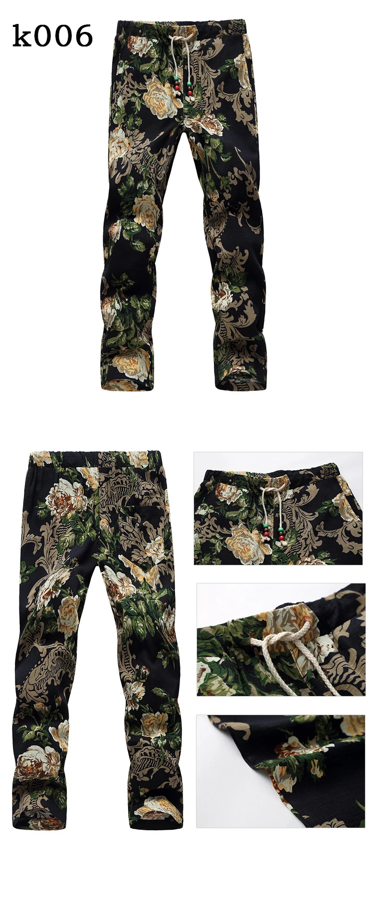 Summer thin men's large size shorts floral sports leisure nine-minute pants