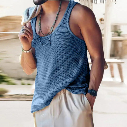 Chic Tank Top Simple Style Sports Sweat Absorption Streetwear Men Summer Vest