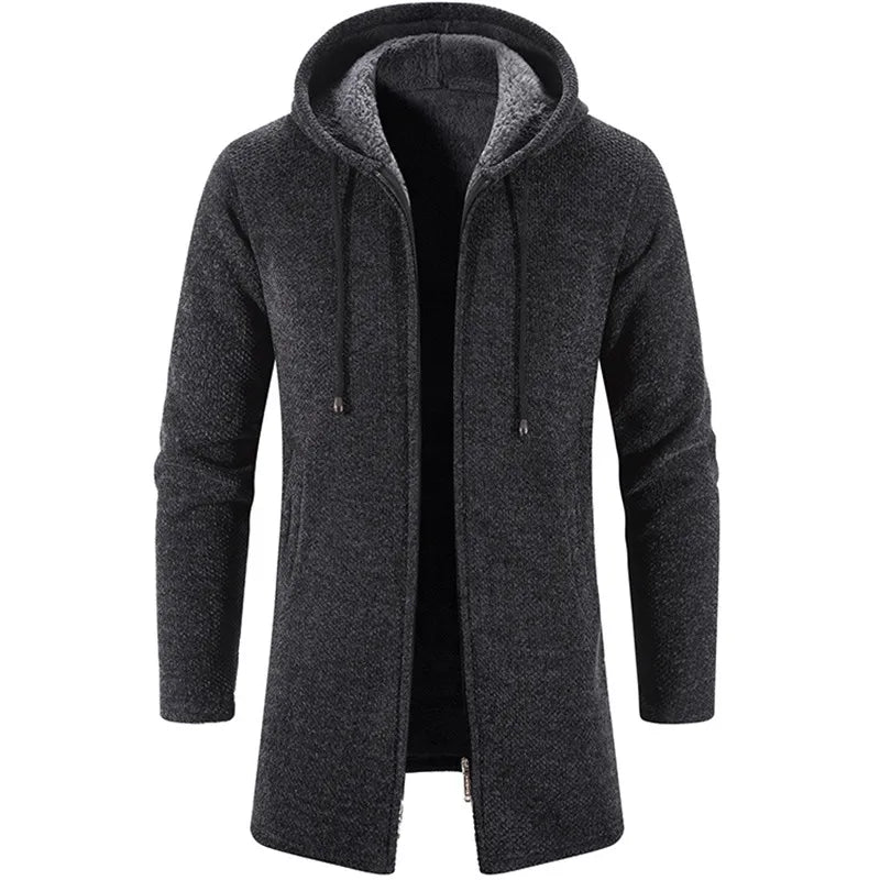 Men's Sweaters Coat Autumn Winter New Hot Warm Zipper Medium Long Cardigan Sweaters Man Casual Knitwear Sweatercoat mens clothes