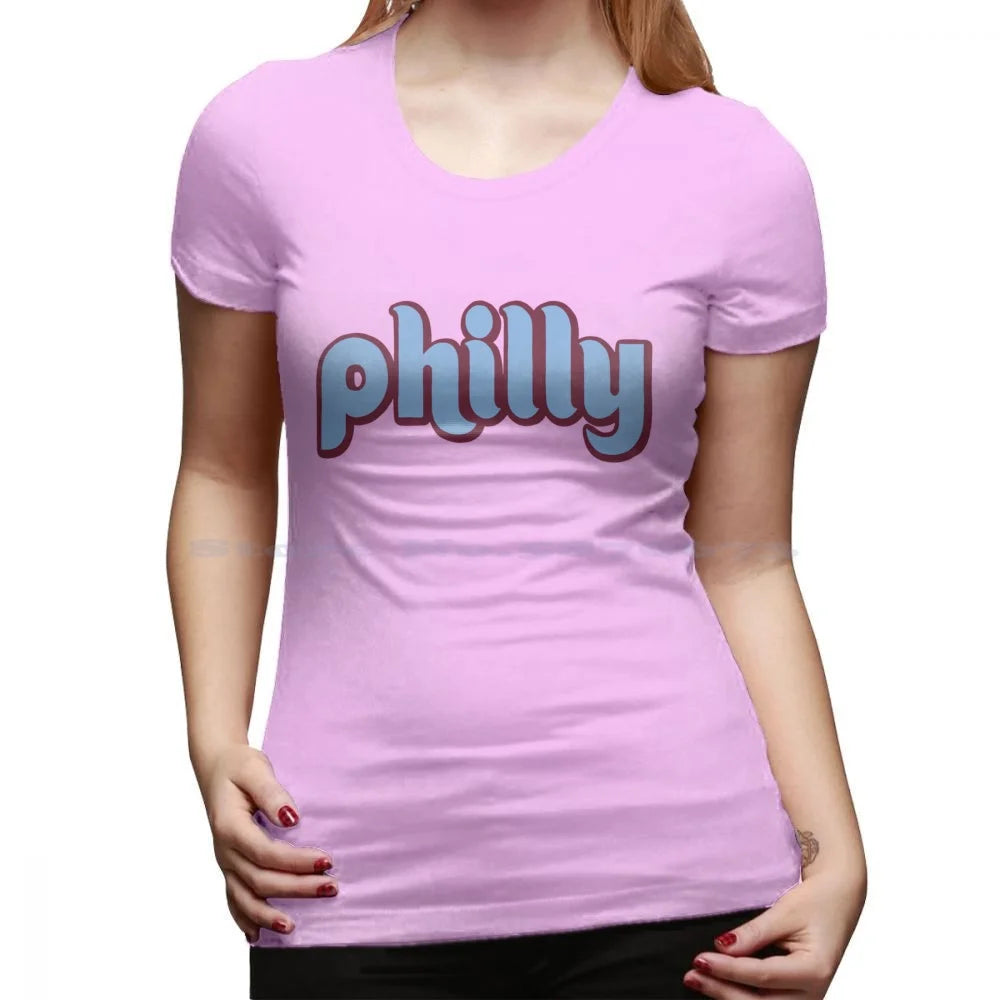 Philly Retro T Shirt 100% Cotton Tee Retro Philly Flyers Eagles History Die Hard Fans Philadelphia City Pennsylvania Blue