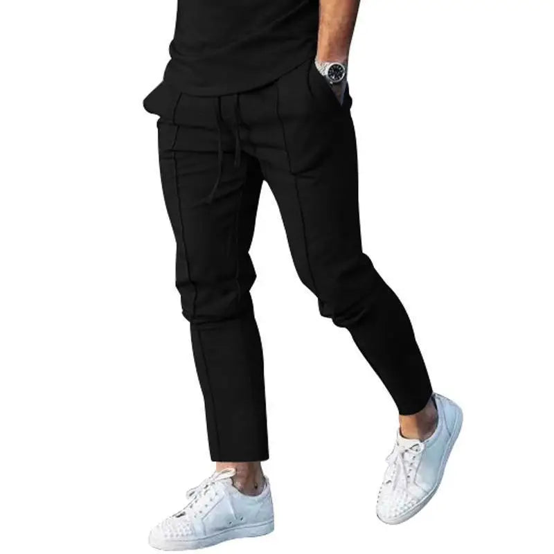 Men's Light Luxury Street New Comfortable Ruffled Pants, Casual Pants High Quality Fashion Solid Color Pocket Sports Men's Pants