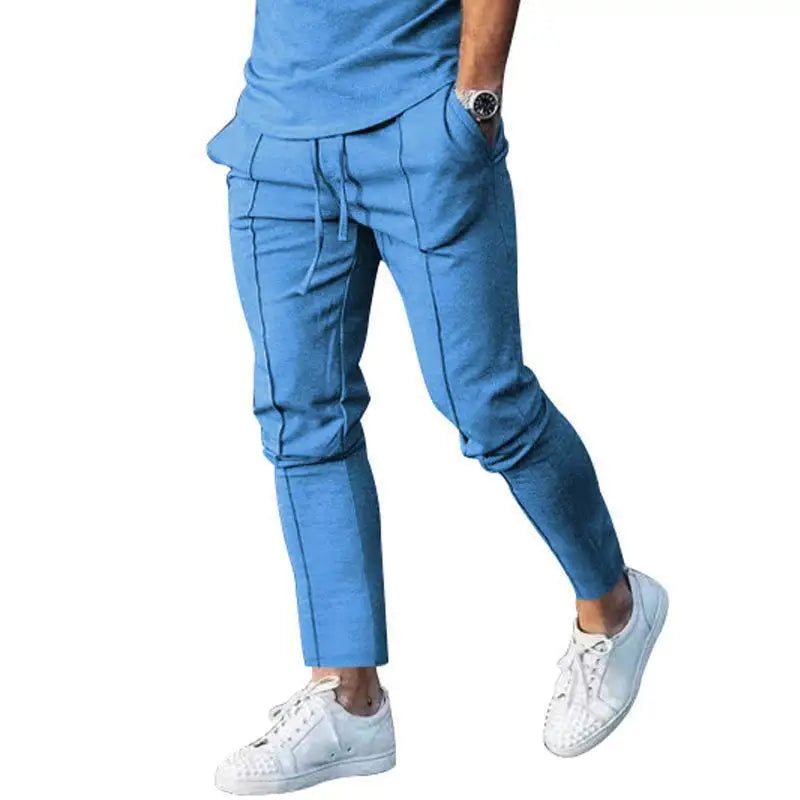 Men's Light Luxury Street New Comfortable Ruffled Pants, Casual Pants High Quality Fashion Solid Color Pocket Sports Men's Pants