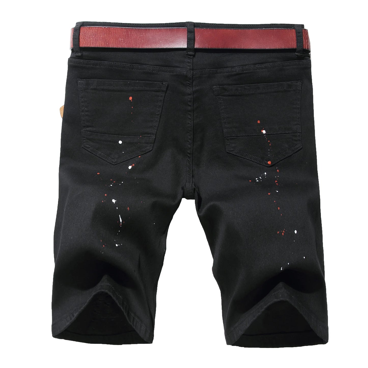 Two Colors Spliced Into Jeans Men's Fashion Casual Trousers and Shorts Red Green Yellow Denim Pants 28-38