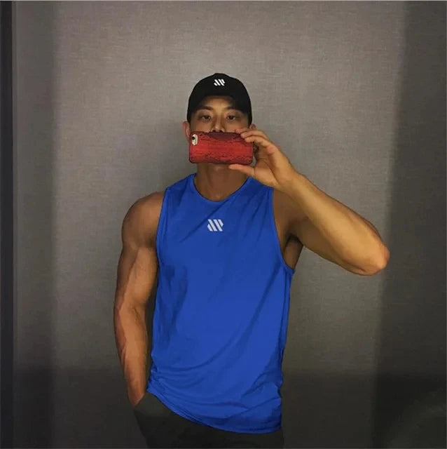 Mens fitness gyms Tank top men Fitness sleeveless shirt Male mesh breathable Sports vest Undershirt Gyms Running vest men