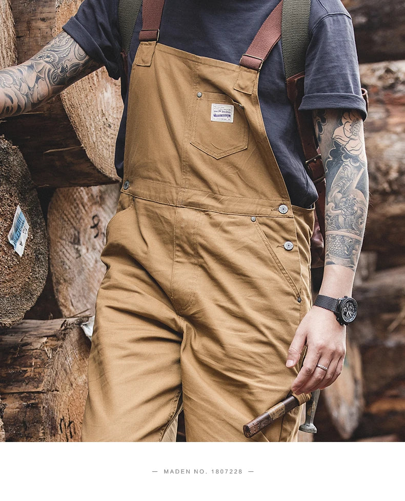 Vintage Jeans Overalls Mens Jumpsuit Cargo Work Pants Baggy Bib Contrast Stitch Denim Overalls Stitch Trousers