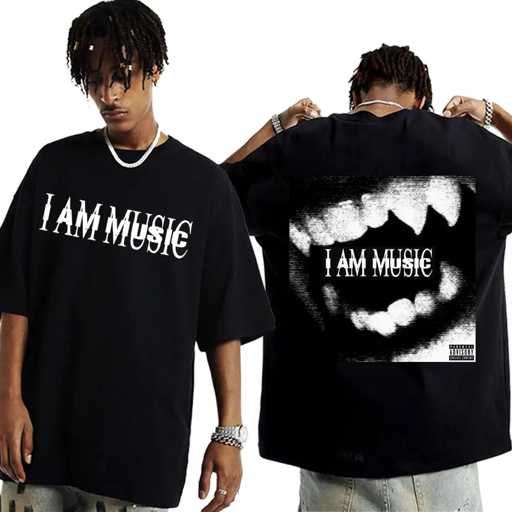 Rapper Playboi Carti I AM MUSIC Album Logo T Shirt Mens Clothing Hip Hop 90s Vintage Tshirt Male Casual Cotton Oversized T-shirt
