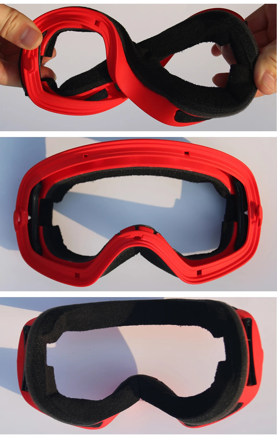 LOCLE Anti-fog Ski Goggles UV400 Ski Glasses Double Layers Skiing Snowboard Snow Goggles Ski Eyewear With One Brightening Lens