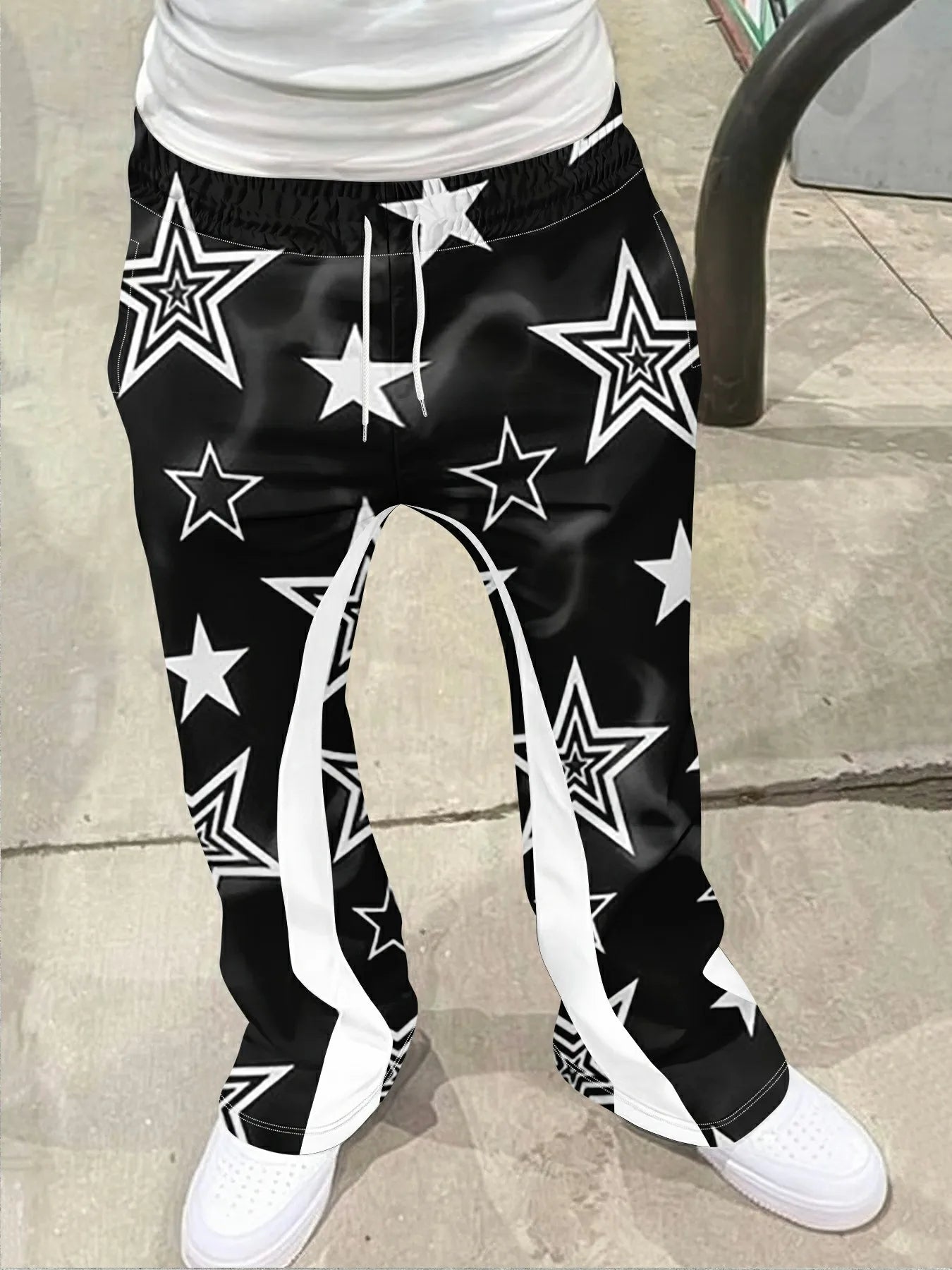 Y2k Flared Pants Men Loose 3D Print Trousers Casual Sweatpants Mid Waist Sporty Female Clothes Streetwear Hip Hop Vintage Pants