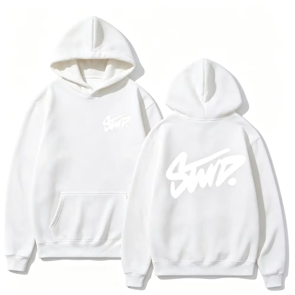 2026 New Letter Themed Unisex Hoodie Long Sleeve Pullover Daily Casual Streetwear Sweatshirt