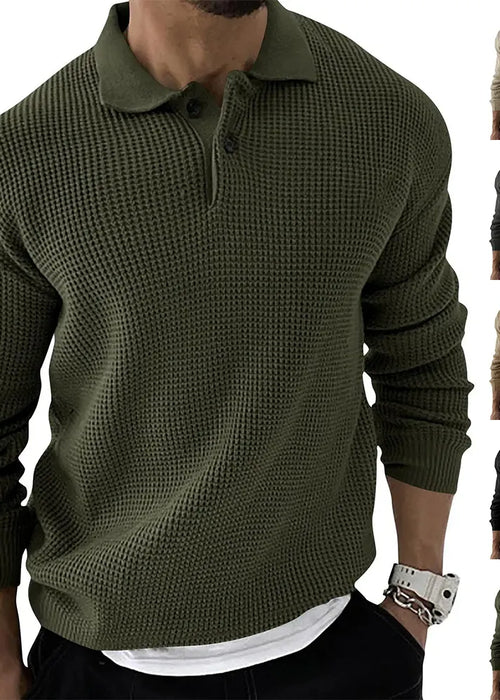 Autumn Winter Men's Sweater Knitted POLO Shirts Lapel Solid Color Knitted Pullover Social Streetwear Casual Business Men Clothin